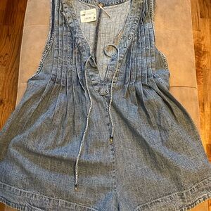 Blue Sleeveless Denim Top